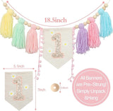 Baby First Birthday Party Decorations Macaron High Chair Banner
