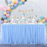 Baby Blue Table Skirt for Baby Shower Boy 6ft Light Blue Tulle Tutu