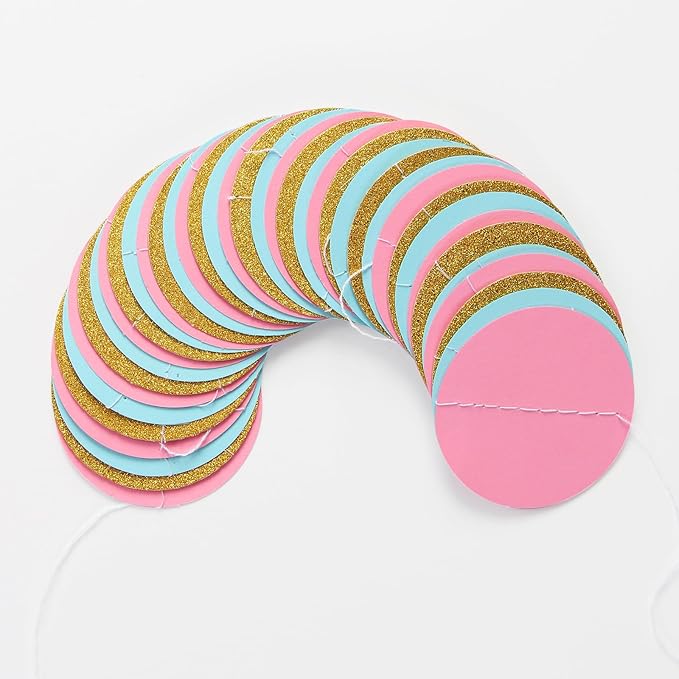 Blue Pink Gold Party-Decorations Gender-Reveal - 52Ft Paper Streamers