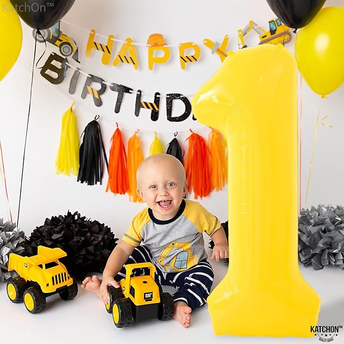 KatchOn, Yellow Number 1 Balloon - 40 Inch, Helium Supported | Mylar