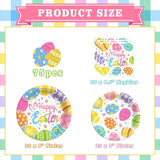 75Pcs Easter Paper Plates and Napkins Set Easter Eggs Themed