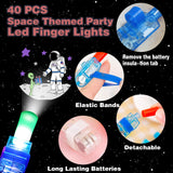40 PCS Outer Space Party Favors LED Light Up Finger Lights