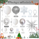 Christmas Decorations Balloons Arch Kit White Silver Snowflake