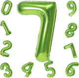 40'' Green Number 7 Balloons, Giant Self Inflating Foil Number