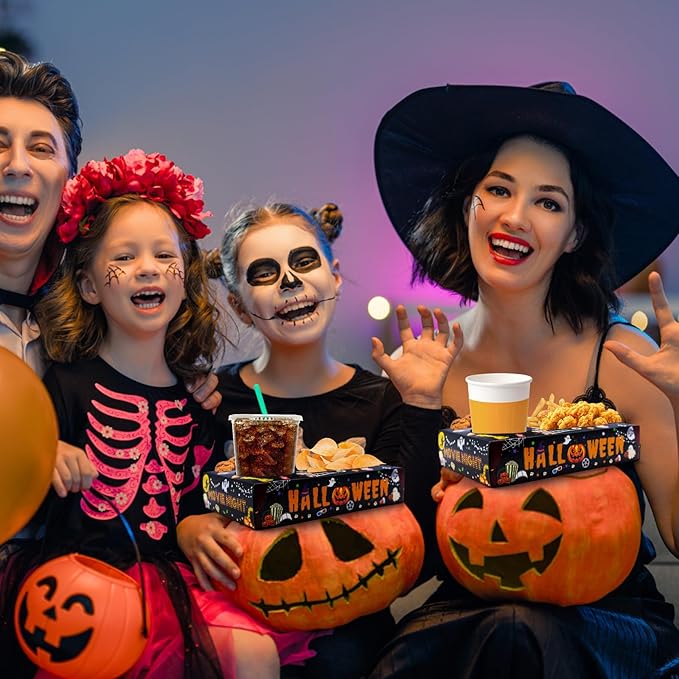 48 Pcs Halloween Party Supplies Movie Night Paper Snack Trays