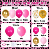 Hot Pink Cheetah Print Balloon Arch Kit, Pink Gold Balloons Garland