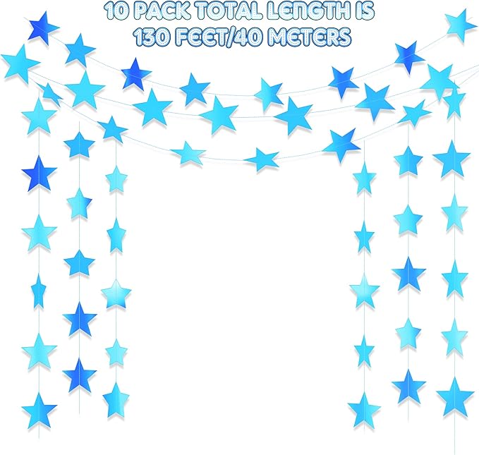 Patelai Glitter Star Garland Banner 2026 Graduation Decor 130 Feet