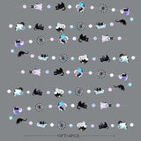 Iridescent Black Halloween Decorations Holographic Ghost Black Cat