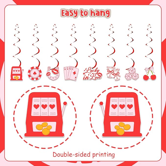 Casino Theme Party Decorations Lucky In Love Hanging Swirls Casino