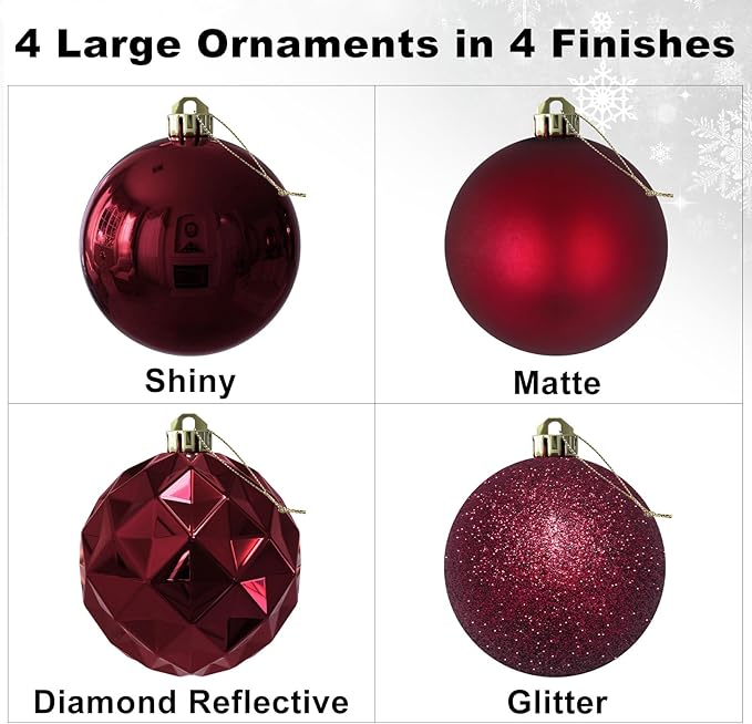 Maroon Large Christmas Balls-Christmas Tree Decoration Ornaments