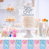 Tevxj 3 Pieces Gender Reveal Tablecovers Boy or Girl Plastic