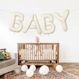 40 Inch Beige BABY Balloon for Baby Shower, Large Cream White Baby