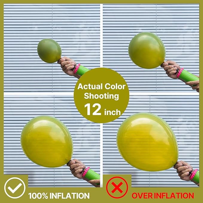 PartyWoo Olive Green Balloons 50 pcs 12 Inch Matte Sage Boho Green