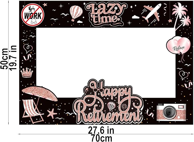 Retirement Party Photo Booth Props Kit - 37pcs Paper Photo Props 1