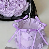 Purple Bow Cake Topper Coquette Bows Cake Decorations Dessert Purple