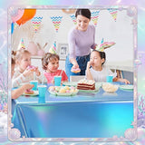 Oudain 3 Pcs Mermaid Theme Party Pink & Purple & Blue Iridescent