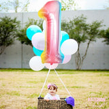 KatchOn, Giant 40 Inch, Rainbow Number 1 Balloons - Number One