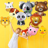 10 Pcs Safari Animal Balloons for Jungle Birthday Party Decorations -