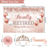 Rose Gold Retirement Decorations for Women 30pcs Retirement Party