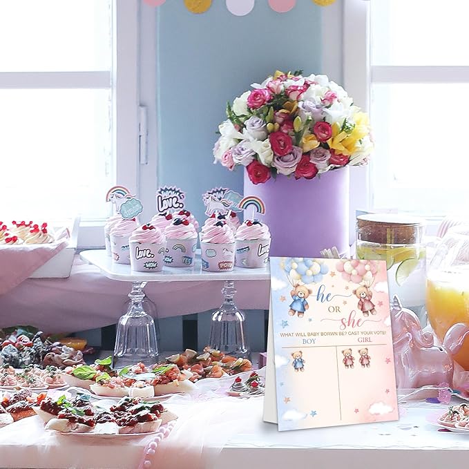 LNOKRIM Gender Reveal Party Games, Teddy Theme Baby Gender Reveal