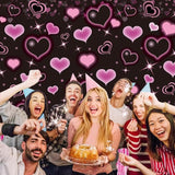 Pink Black Heart Backdrop Pink Heart Valentine's Day Photography