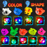 Wakestar - 24 Pack LED Light Up Bumpy Rings Party Favors For Kids