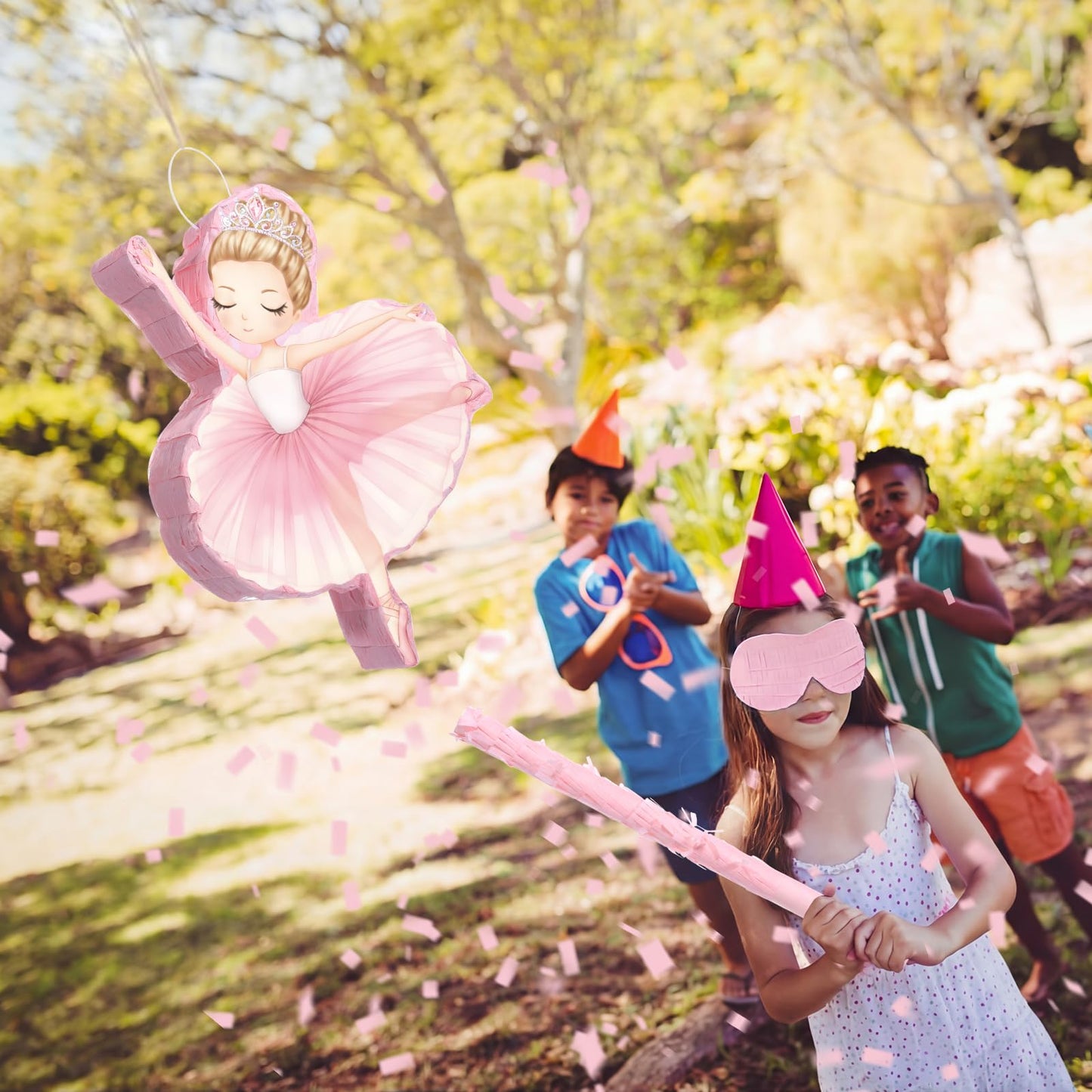 Threan Princess Piñata Fairy Party Decorations Pink Ballet Piñata
