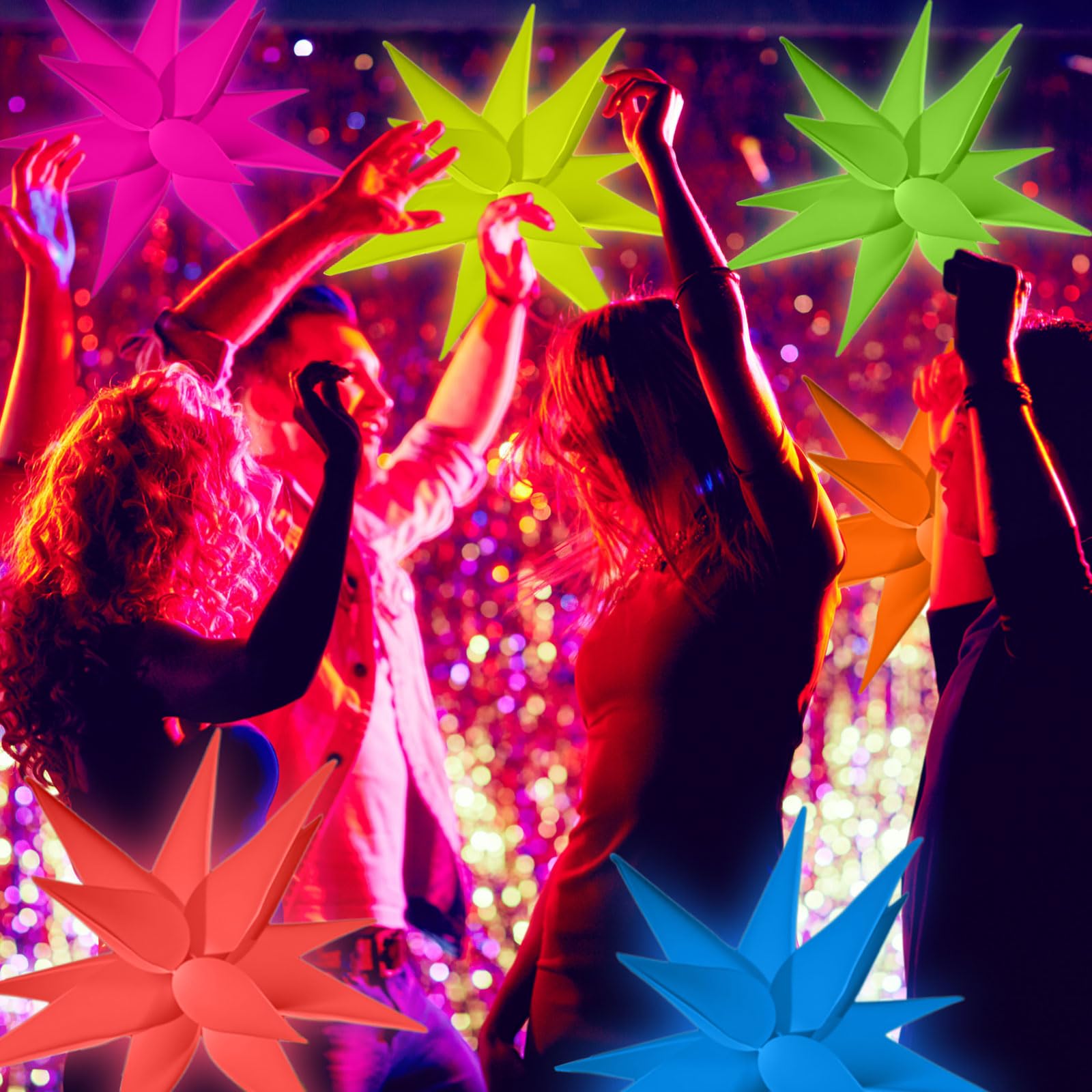 Vertintong 12 Pcs Explosion Glow in The Dark Neon Balloons Foil