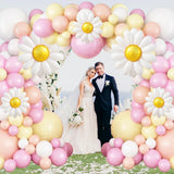 Daisy Flower Balloon Garland Arch Kit 137 pcs Groovy Flower Foil