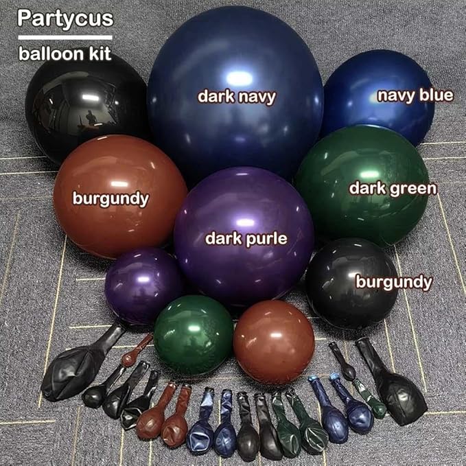 Halloween Balloon Arch Double Stuffed Dark Green Navy Blue Burgundy