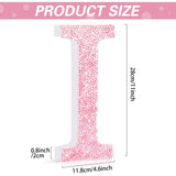 Qunclay Pink Crystal Diamond Letter Wall Decor, Glitter Wooden Bling