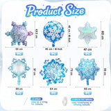 Biapian Snowflakes Balloons Set, Large Snowflake Shaped Foil Balloon,