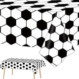 Tevxj 3 Pieces Soccer Party Tablecloths for Soccer Birthday