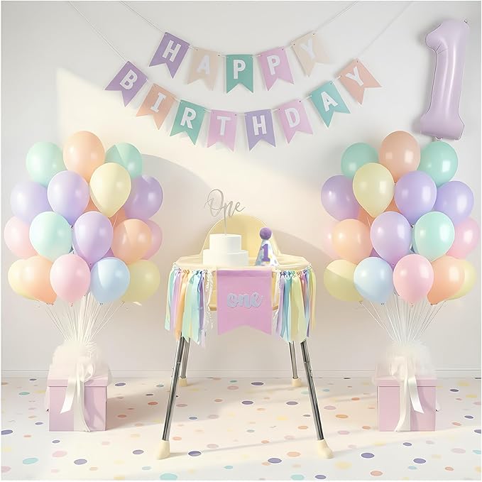 First Birthday Decorations for Girl Complete Party Set with