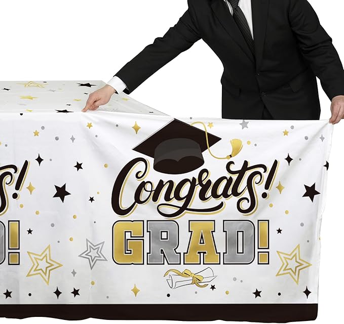 Graduation Decorations 2026 2 Pcs Black and Gold Gongrats Grad
