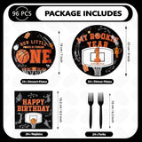 96Pcs Basketball 1st Birthday Party Supplies My Rookie Year First