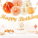 Orange Beige Fal Boho Birthday Party Decorations 21pcs Autumn One