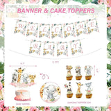 147 PCs Safari Baby Shower Decorations for Girl Party Inspo Jungle
