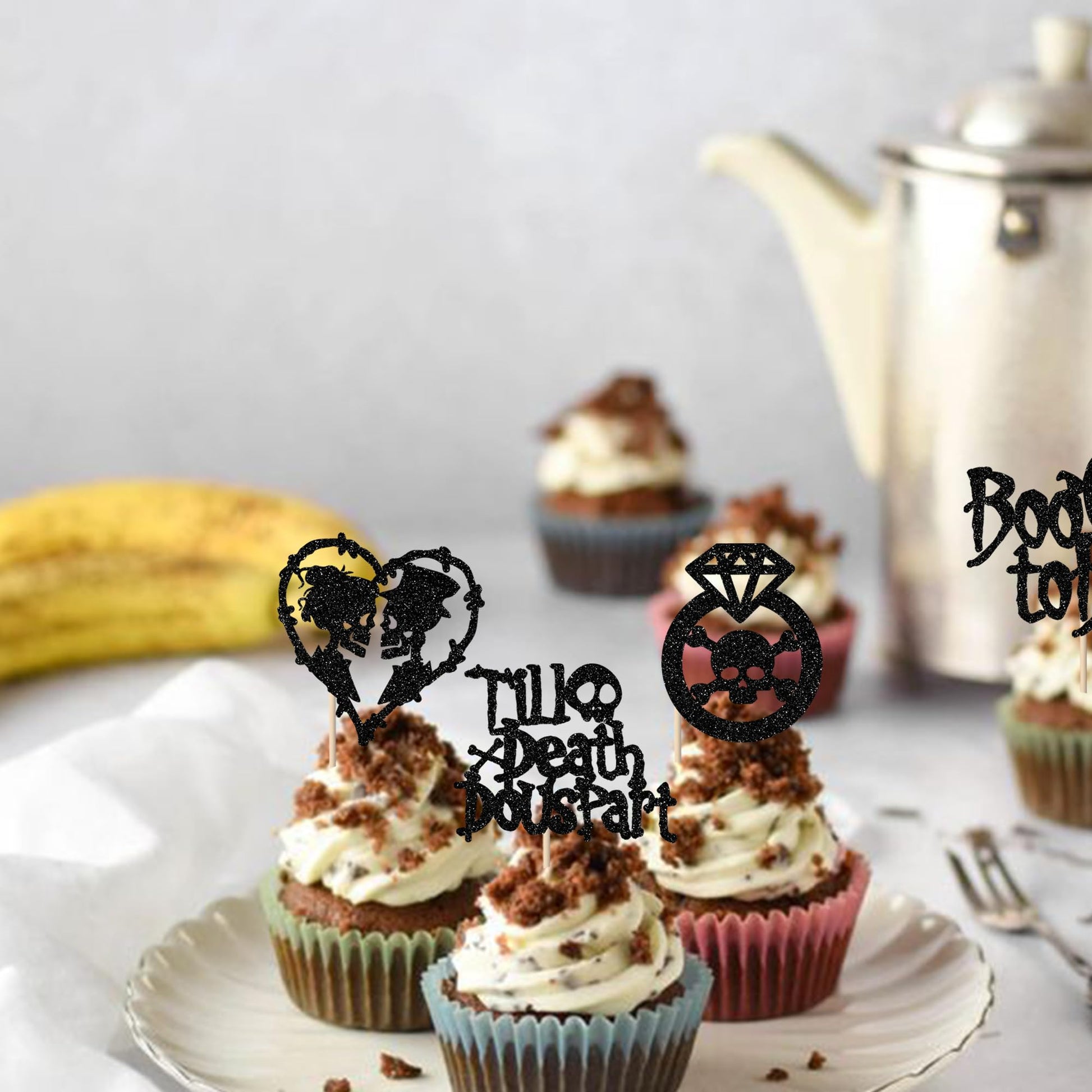 Rsstarxi 24 Pack Halloween Bachelorette Cupcake Toppers Bride or Die