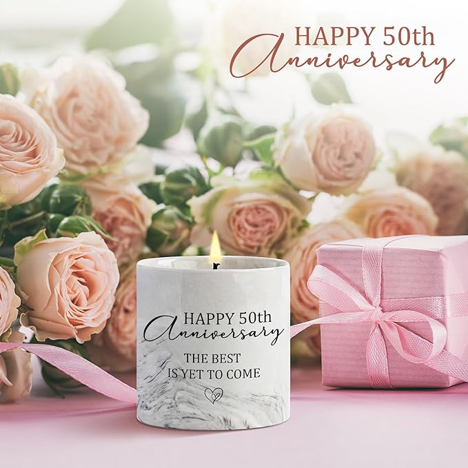 50th Anniversary Candle for Couples 50th Golden Anniversary Wedding