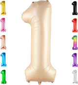 KatchOn, Giant 1 Balloon Number - 40 Inch Beige | Number One Balloon