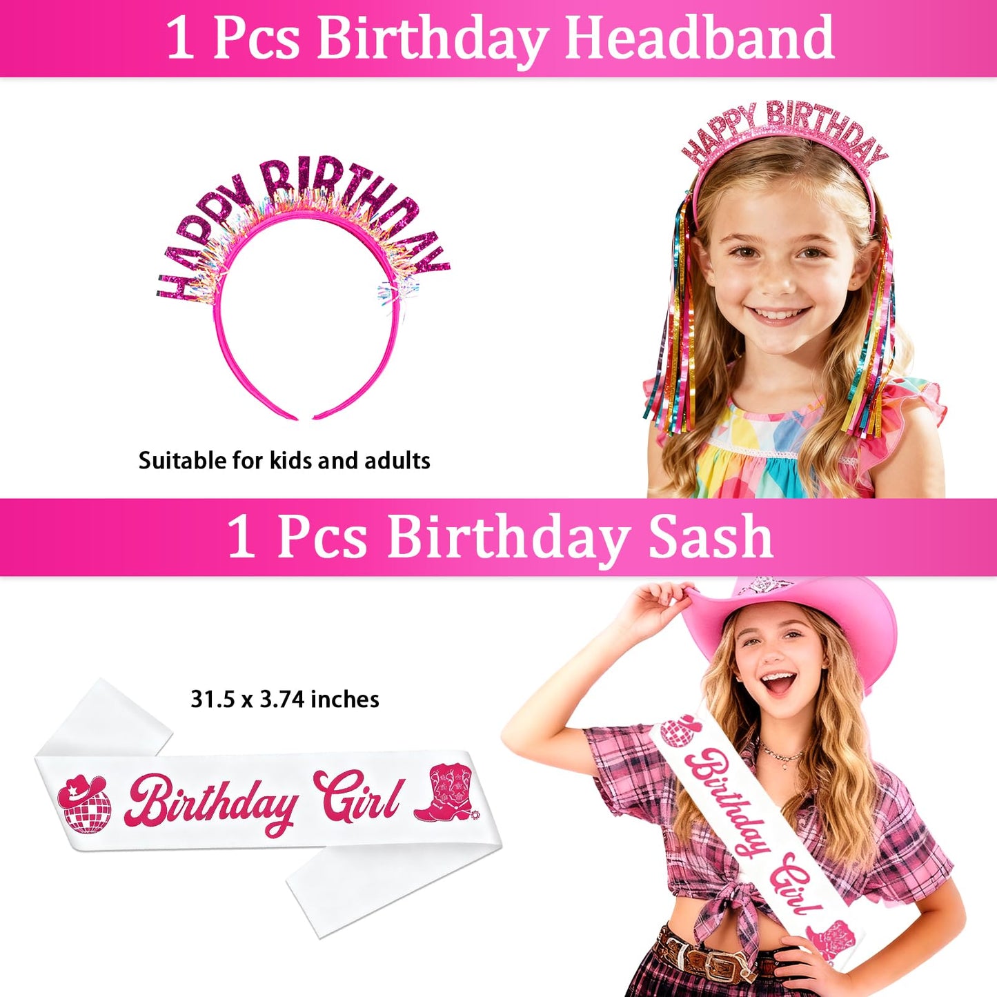 Cowgirl Birthday Party Decorations, Disco Cowgirl Party Supplies with