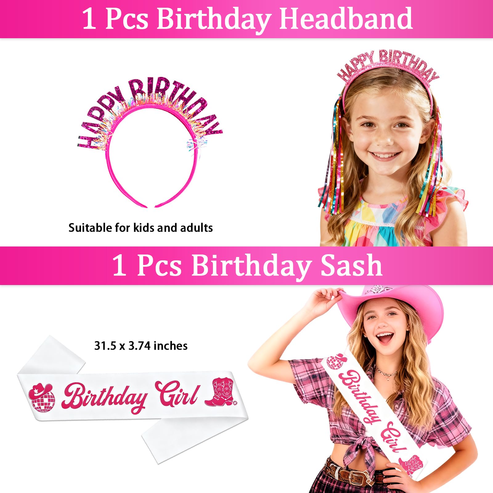 Cowgirl Birthday Party Decorations, Disco Cowgirl Party Supplies with