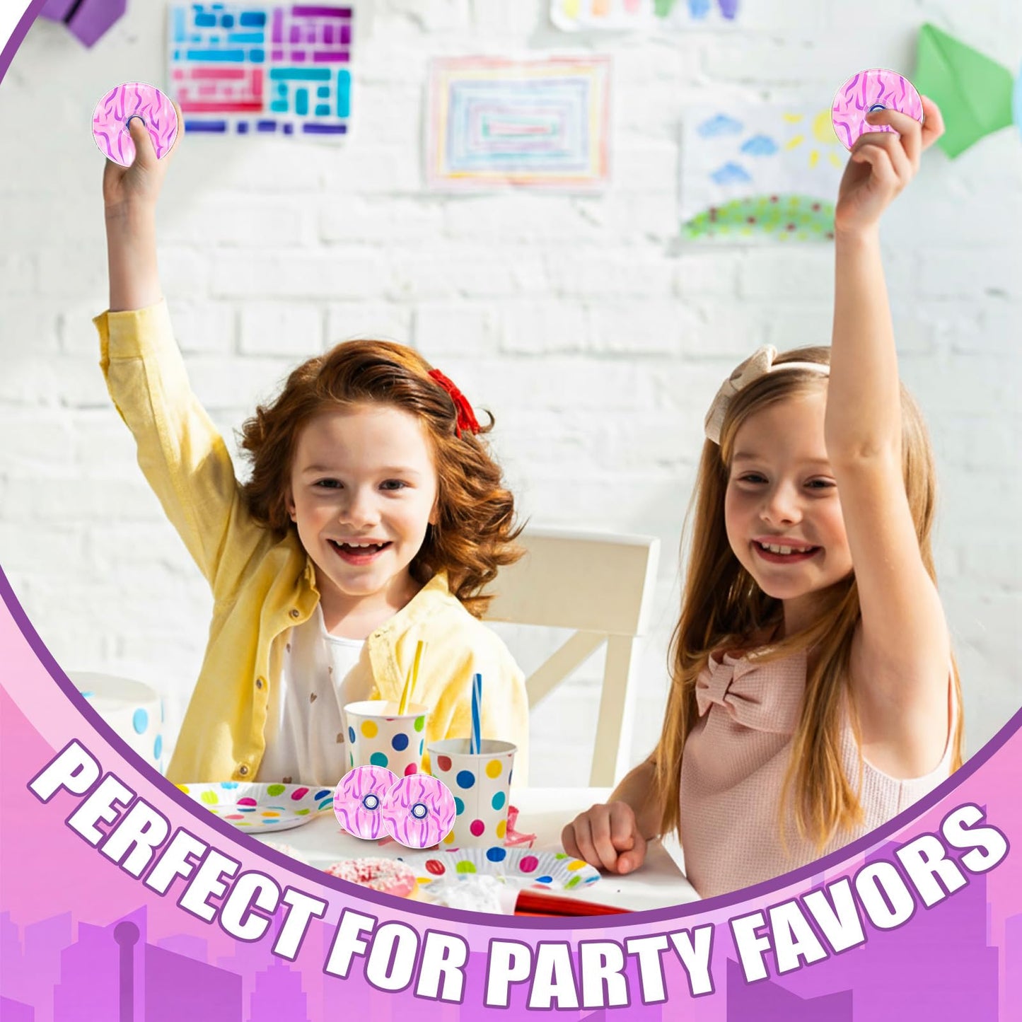 Sotiff 24 Pcs Kpop Party Favors Mini Fidget Spinners Bulk, Pink Kpop