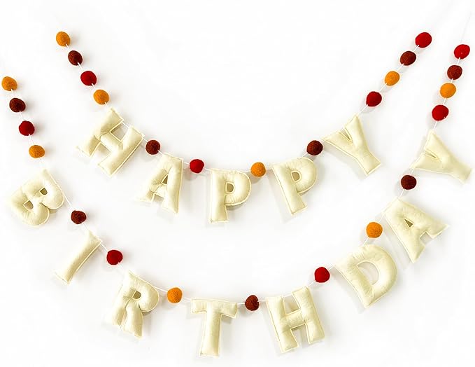Boho Felt Happy Birthday Banner Bohemian Birthday Party