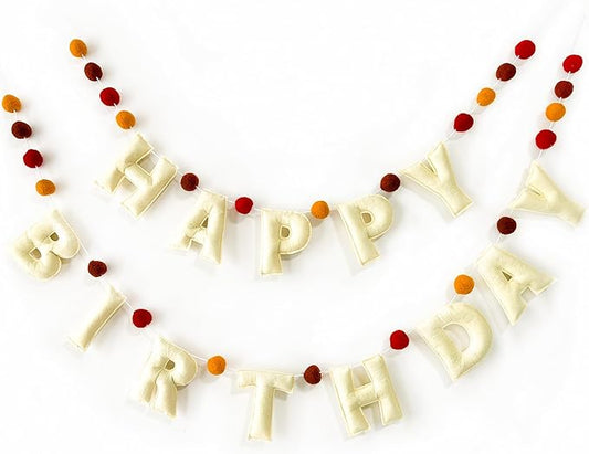 Boho Felt Happy Birthday Banner Bohemian Birthday Party