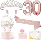 30th Birthday Decorations for Her 30th Birthday Sash and Crown Cake