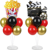 Movie Night Party Balloons Stand Kit 2 Sets with 2 Popcorn Clapboard