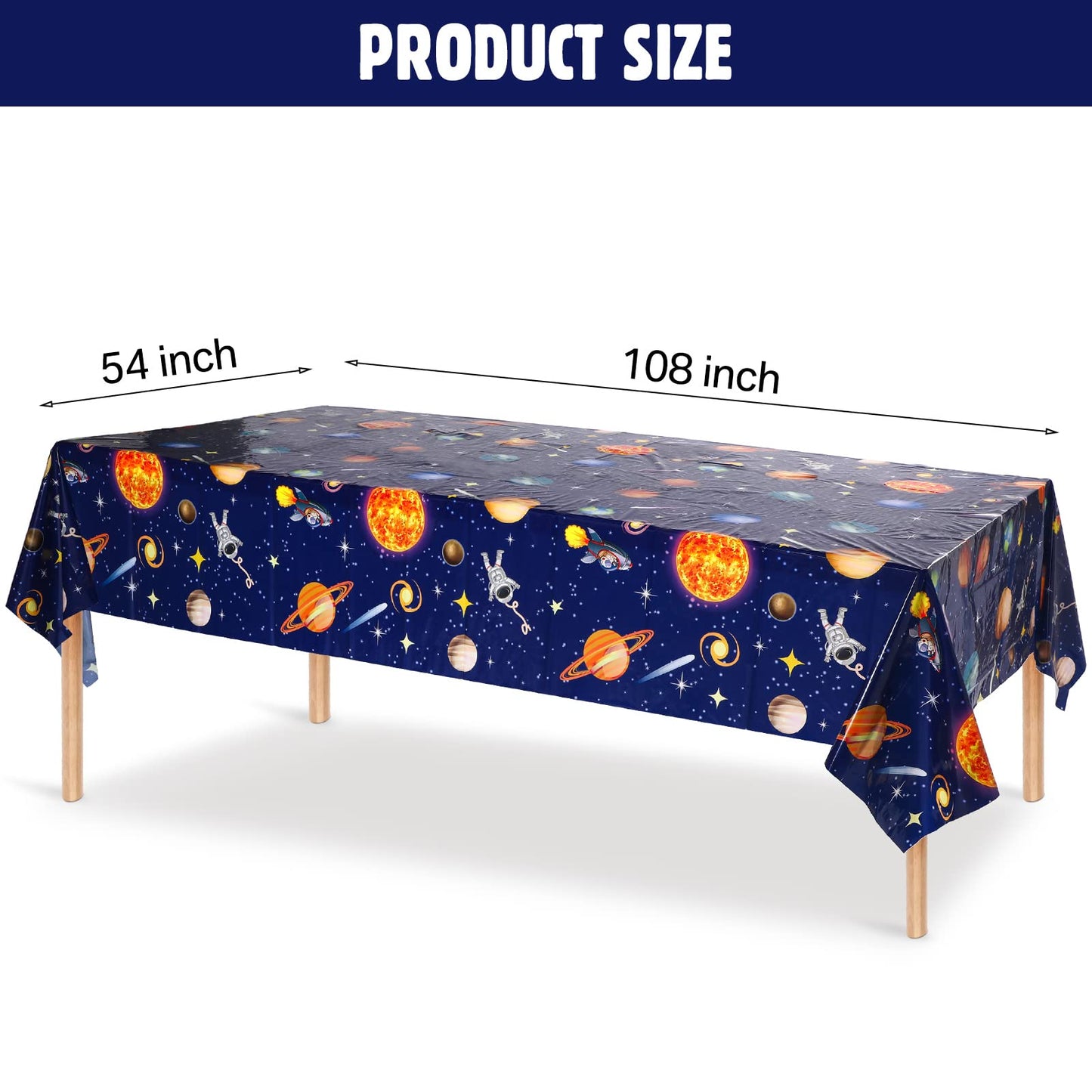 Sumind 6 Pieces Space Tablecloth Decorations Plastic Outer Solar