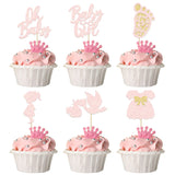 24Pcs Oh Baby Cupcake Toppers Baby Girl Cupcake Toppers with Bow Dress